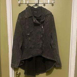 AKIRA Women's Charcoal Jean Jacket